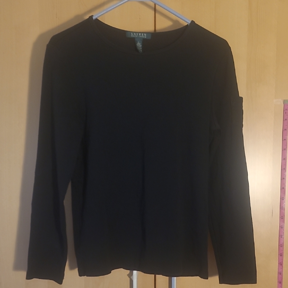 Ralph Lauren Long Sleee Black Tee Size L